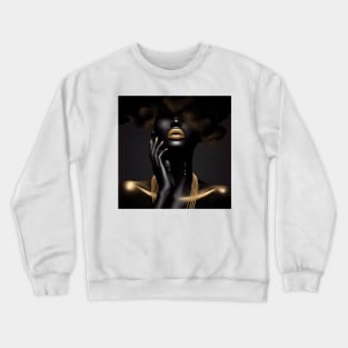 Afrocentric Woman Black & Gold Crewneck Sweatshirt